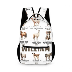 Personalized Custom Name Backpack - I Will Show Kindness To Those Around Me Like A Llama