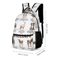 Personalized Custom Name Backpack - I Will Show Kindness To Those Around Me Like A Llama