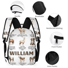 Personalized Custom Name Backpack - I Will Show Kindness To Those Around Me Like A Llama