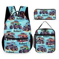 Name Customized Big Gear Wheels Truck Backpack, Kids School Season Gift - Joliny