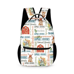 Personalized Student Windmill Animals Theme Name Backpack