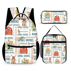 Personalized Student Windmill Animals Theme Name Backpack