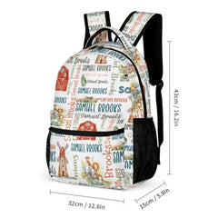 Personalized Student Windmill Animals Theme Name Backpack