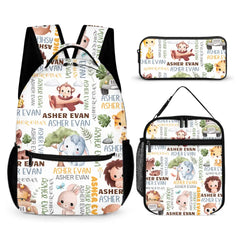 Personalized Backpack for Boys Girls, Custom Name  Backpack with Elephant