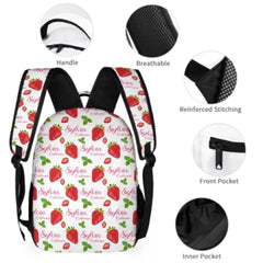 Customized Strawberry Name Backpack for Girls