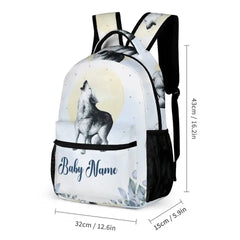 Personalized Custom Baby Wolf Name Backpack for Student