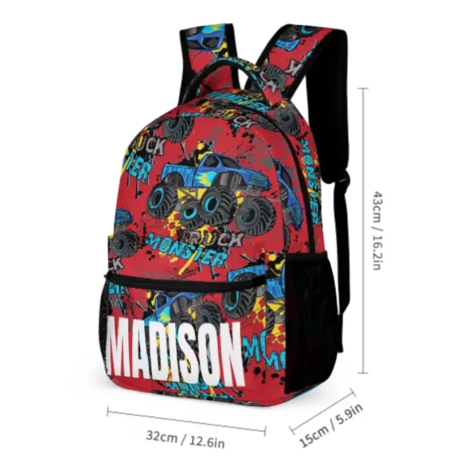 Personalized Monster Truck Name Custom Backpack - Joliny