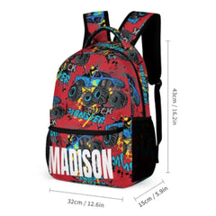 Personalized Monster Truck Name Custom Backpack