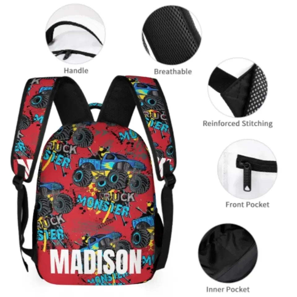Personalized Monster Truck Name Custom Backpack - Joliny