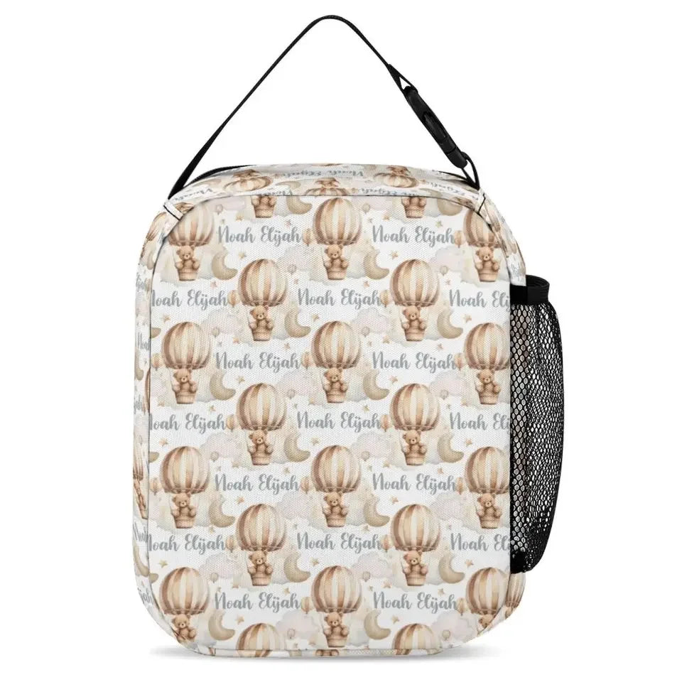 Personalized Custom Hot Air Balloon Student Name Backpack, Hot Air Balloon Bear Backpack - Joliny