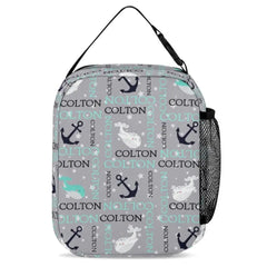 Personalized Custom Student Backpack - Anchors Away Nautical Whale Student Name Backpack