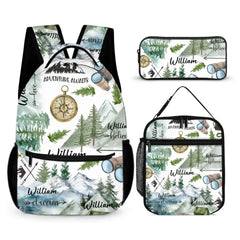 Personalized Mountain Camping Student Name Backpack, Adventure Awaits Backpack