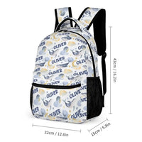 Personalized Custom Whales Boy, Girl Soft Name Backpack - Sea Creatures Kids Name Backpack - Joliny