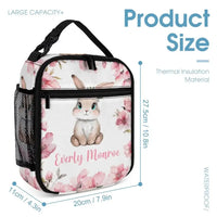 Personalized Girl Name Backpack, Pink Cherry Blossom Rabbit - Joliny