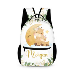 Personalized Giraffe Student Backpack for Girls Boys - Customized Student Backpack with Name