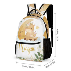 Personalized Giraffe Student Backpack for Girls Boys - Customized Student Backpack with Name