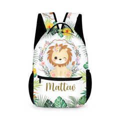 Personalized Lion Cub Wearing Flowers Backpack for Girls Boys