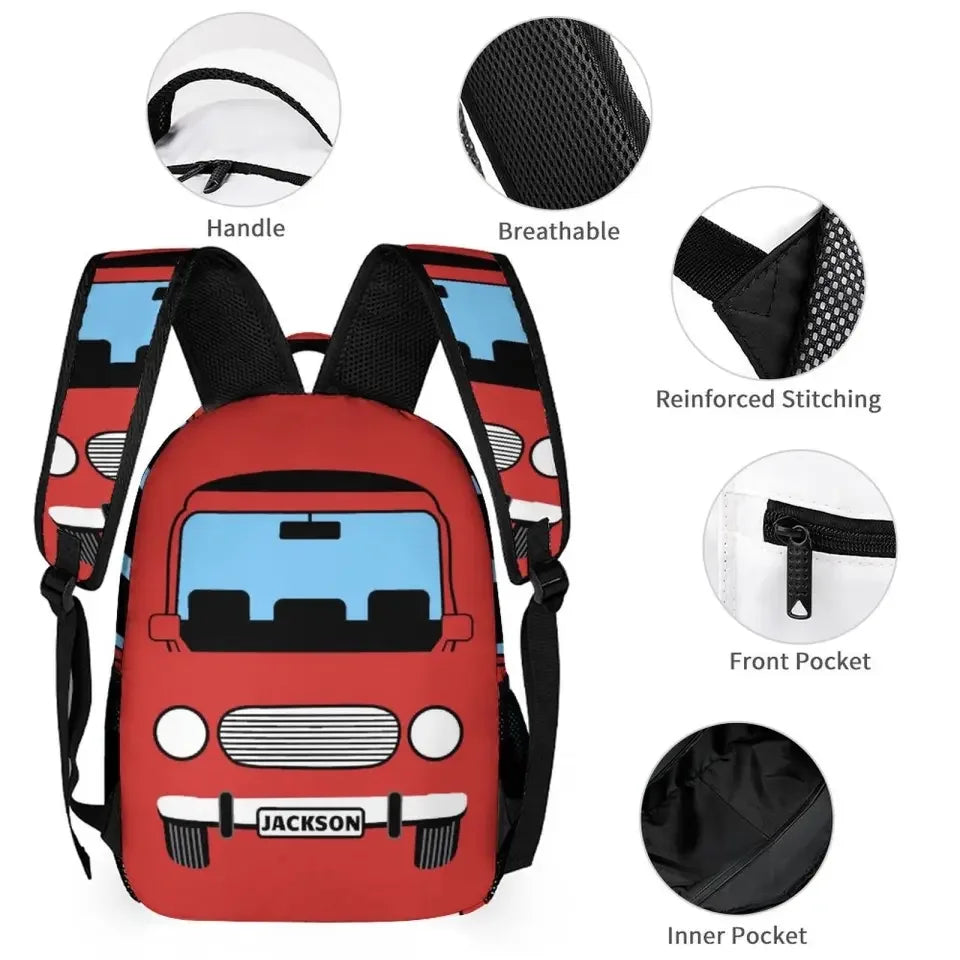 Cruise to School Fun - Custom Cartoon Car Toddler Backpack for Young Explorers - Joliny