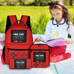 Press Start to Learning - Personalized Game Console Pattern School Backpack for Young Gamers