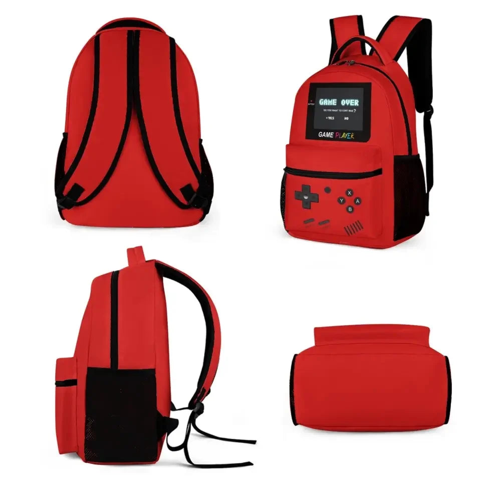 Press Start to Learning - Personalized Game Console Pattern School Backpack for Young Gamers - Joliny