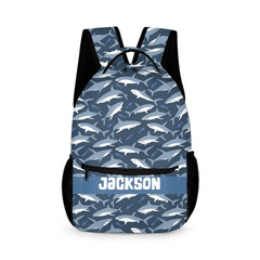 Shark Themed Personalized Name Custom Backpack - Gifts for Kids