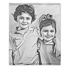 Personalized Best Friend Memorial Sketch Picture Blanket