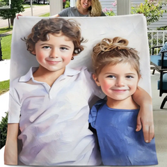 Select Blanket Art Style: Sketch or Oil Painting - Customized Gifts