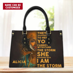 I Am The Storm - Personalized Leather Bag Custom Name