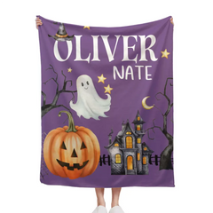 Halloween Blanket, Personalized Name Halloween Baby Blanket