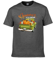 Personalized Custom Little Pumpkins Unisex T-Shirt - Gift For Grandma, Grandparents, Halloween Gift