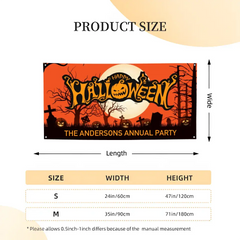 Custom Halloween Decoration Banner - Personalized Pumpkin Banner - Gift For Family,Friend,Children