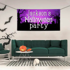 Custom Halloween Decoration Banner - Personalized Party Banner - Gift For Family,Friend,Party Lovers