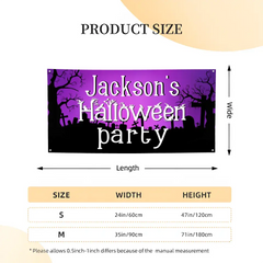 Custom Halloween Decoration Banner - Personalized Party Banner - Gift For Family,Friend,Party Lovers