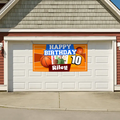 Custom Happy Birthday Banner - Personalized Basketball Banner - Gift For Children,Boy Girl Sports