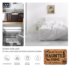 Custom Home Sweet Haunted Home Doormat - Family Personalized  Home Decor Decorative Mat - Halloween Gift For Family Members