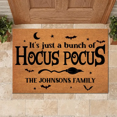 Custom It's Hocus Pocus Time Witches Doormat - Family Personalized Home Decor Witch Decorative Mat - Halloween Gift For Witches, Family Members