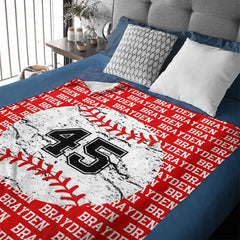 Baseball Tide - Personalized Multi-color Baseball Blanket - Gifts for Baseball Player,Sports Enthusiasts