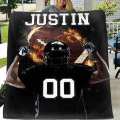 Football Spirit Name Personalized Blanket - Gifts for Football Lovers