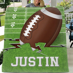 Sports Passion Personalized Name Custom Football Blanket, The Ultimate Fan Gift