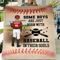 Baseball Sport - Personalized  Blanket - Gifts for Baseball players,Enthusiasts