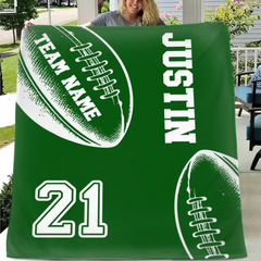 Football Sport - The Blankets can be personalised - Gifts for Football Enthusiasts