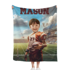 Football Competition - Personalised Photo Customised Blanket- Gifts for Football Players,Fans,Boy