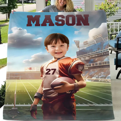 Football Competition - Personalised Photo Customised Blanket- Gifts for Football Players,Fans,Boy