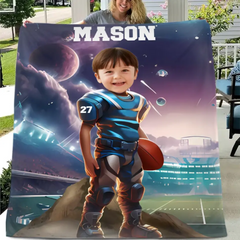 Football Competition - Personalised Photo Customised Blanket- Gifts for Football Players,Fans,Boy