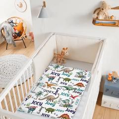 Dinosaur Century - Personalised Name Dinosaur Blanket - Gifts for Children,family