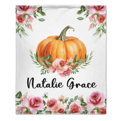 Pumpkin Halloween - Personalised Name Blanket - Gifts for Children,Newborn,New Mom