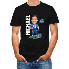 American Football Comics - Personalised Photo T-Shirt - A Gift for Football Fans