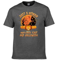 Cat Halloween Pumpkin Head Name Customized T-Shirt - Halloween Gift