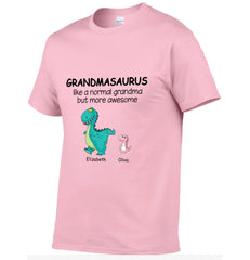 Grandma And The Children - Personalised Nickname Dinosaur T-Shirt - Gifts for Family