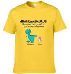 Grandma And The Children - Personalised Nickname Dinosaur T-Shirt - Gifts for Family